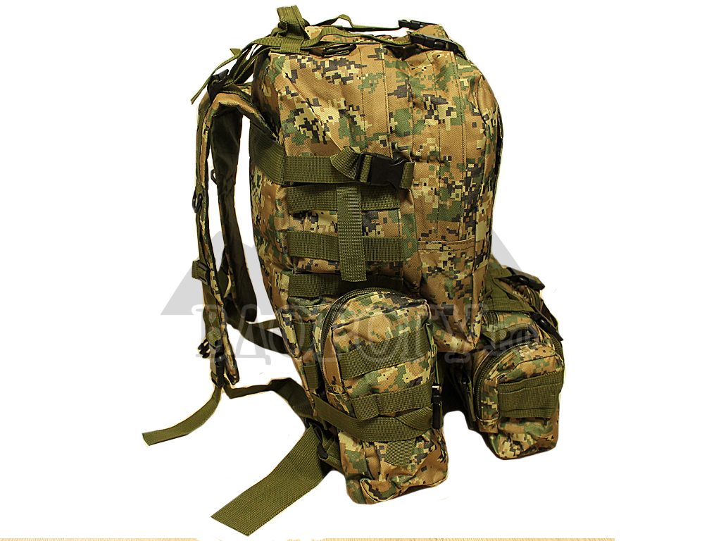 MOLLE Рюкзак модульный с сумкой, 2 подсуками: для рыбака, охотника, грибника, туриста, военного, дачника